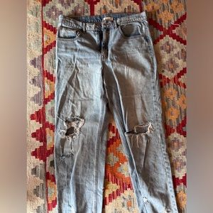 BDG urban outfitters medium wash ripped high rise cowboy jeans